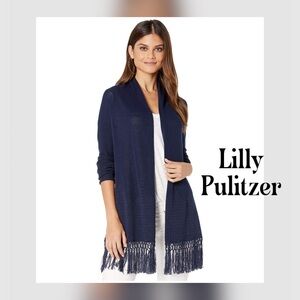 Lilly Pulitzer Blue Cardigan Elegant Knit Sweater